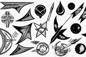 Arrow with space tattoo idea