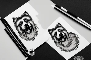 Keeshond grinning tattoo idea