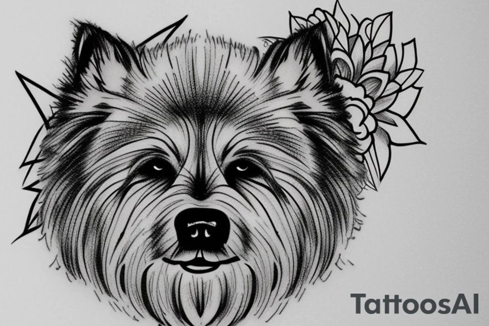 Keeshond grinning tattoo idea