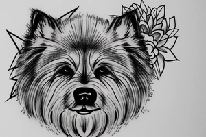 Keeshond grinning tattoo idea