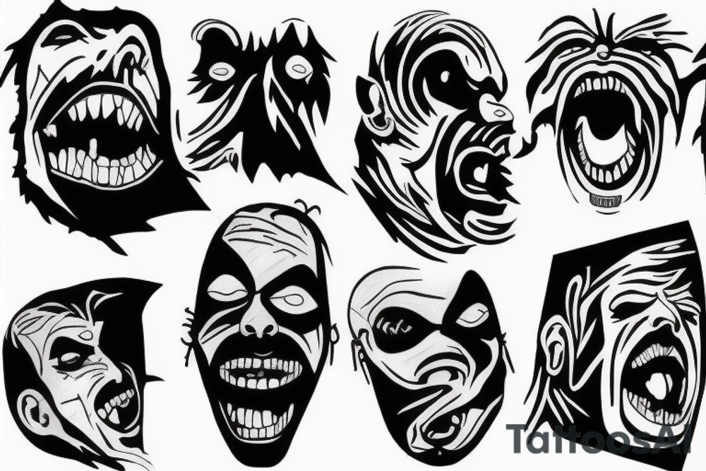 Pink Floyd The Wall screaming face tattoo idea