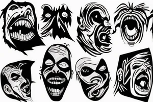 Pink Floyd The Wall screaming face tattoo idea