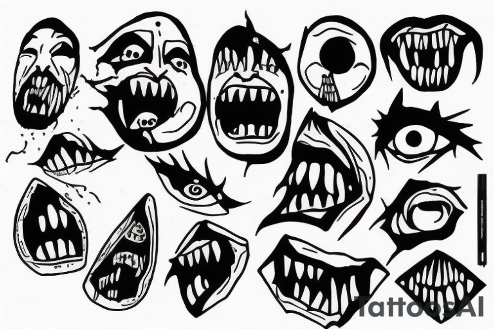 Pink Floyd The Wall screaming face tattoo idea