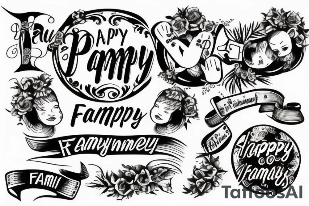 Happy Family with the Letters RMP tattoo idea