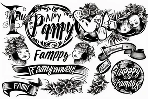Happy Family with the Letters RMP tattoo idea