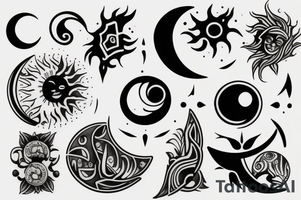 Sun and moon tattoo idea