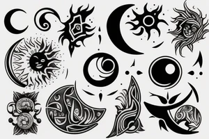 Sun and moon tattoo idea