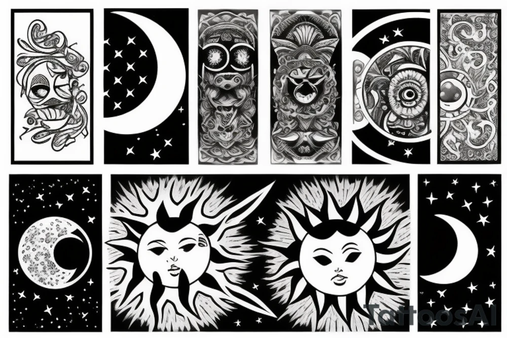 Sun and moon tattoo idea