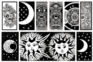 Sun and moon tattoo idea