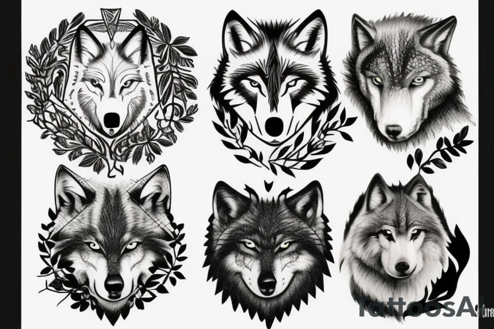 Wolf and forest tattoo idea