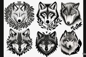 Wolf and forest tattoo idea