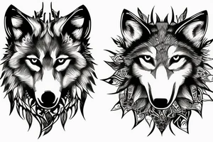 Wolf and forest tattoo idea