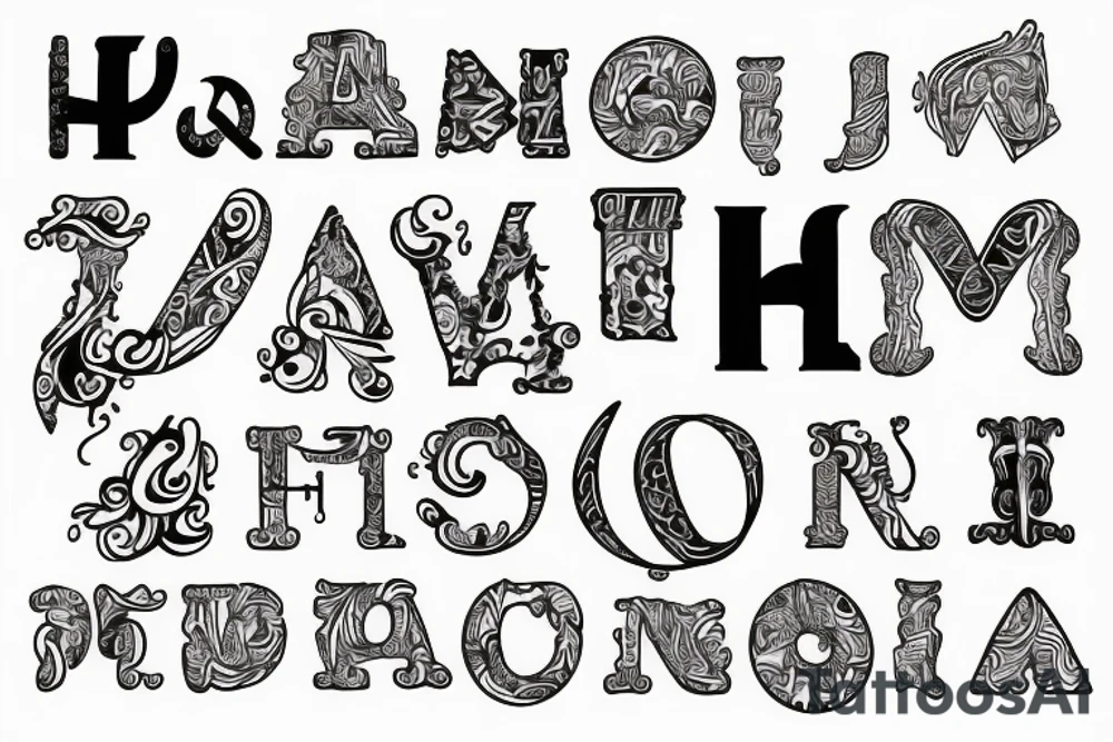 The letter "h" tattoo idea