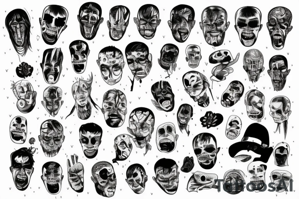 mental derangement insanity schizo personality disorder tattoo idea