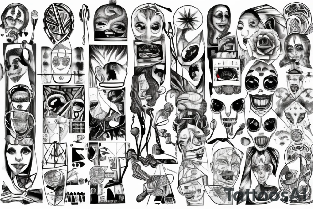 mental derangement insanity schizo personality disorder tattoo idea
