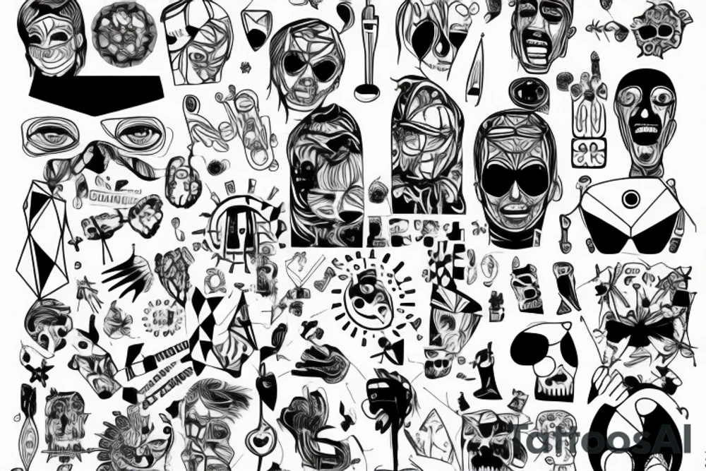 mental derangement insanity schizo personality disorder tattoo idea