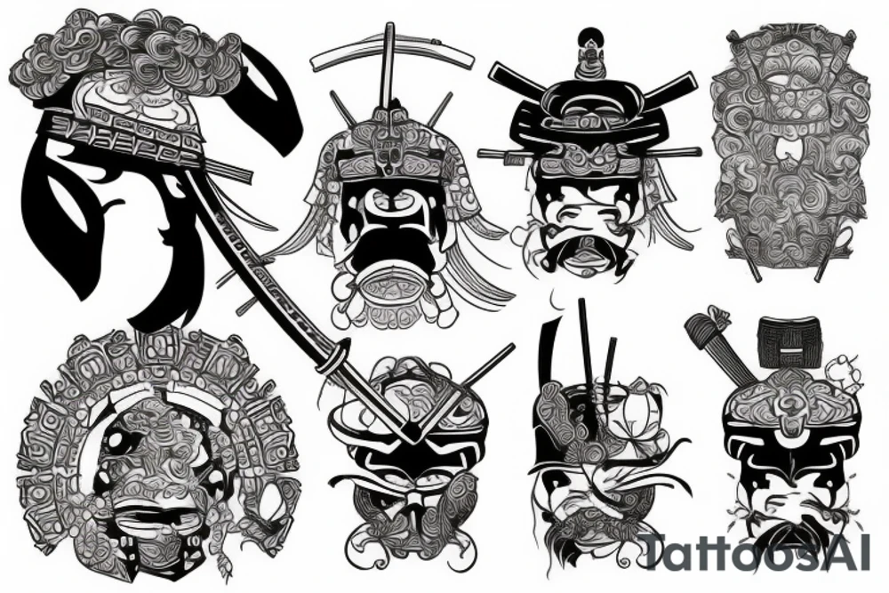 samurai  gun  scale tattoo idea