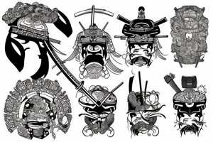 samurai  gun  scale tattoo idea
