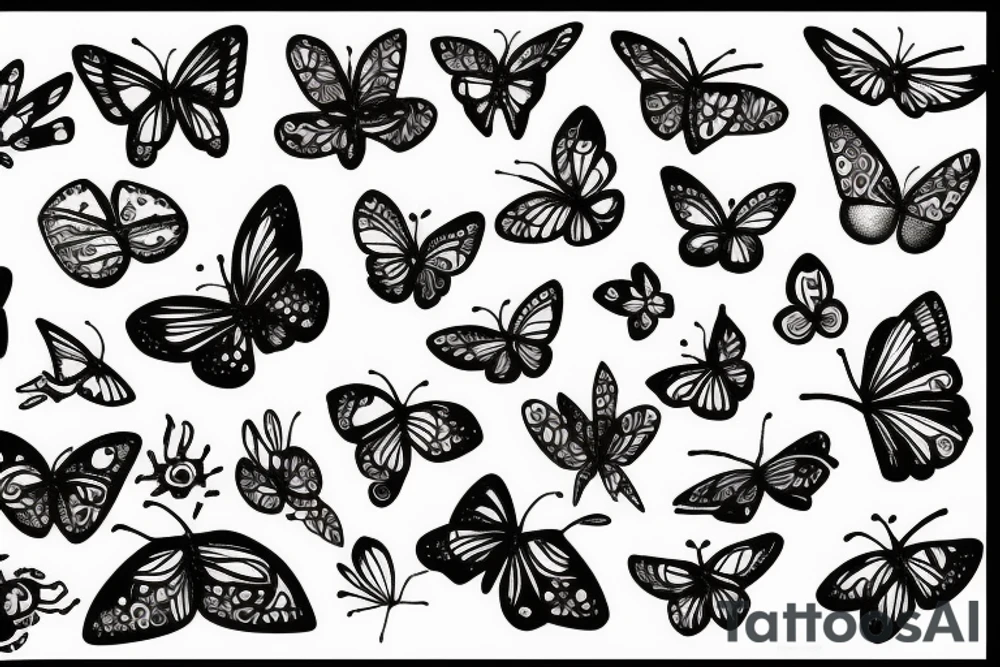 Space butterflies tattoo idea