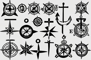 Anchor and a compass tattoo idea