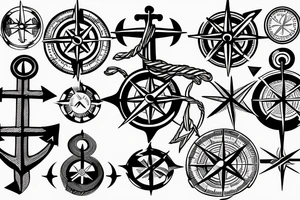 Anchor and a compass tattoo idea
