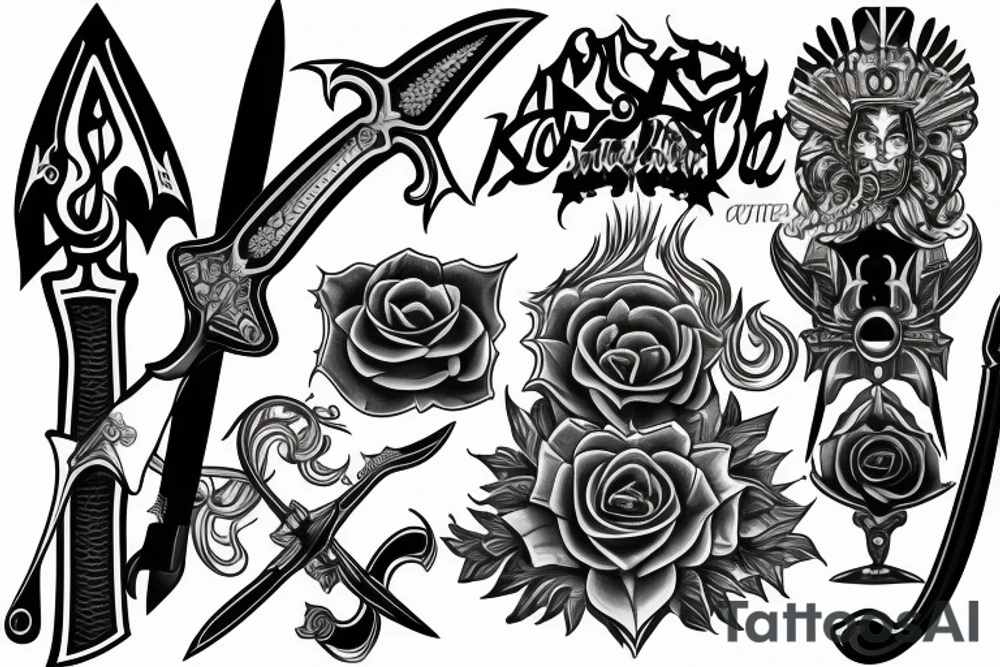 Knife or sword and symbolizes power, wealth, and the future tattoo idea Knife or sword and symbolizes power, wealth, and the future tattoo idea