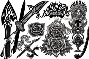 Knife or sword and symbolizes power, wealth, and the future tattoo idea