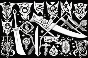 Knife or sword and symbolizes power, wealth, and the future tattoo idea
