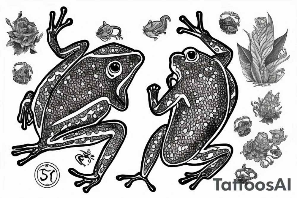 Frog reading tattoo idea