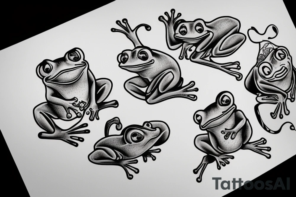 Frog reading tattoo idea