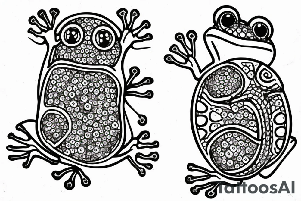 Frog reading a book tattoo idea