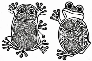 Frog reading a book tattoo idea