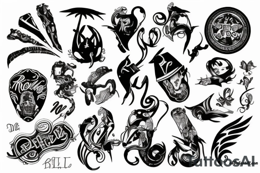 Rock n roll tattoo idea