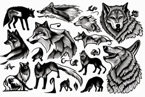 The wolf on the hill is never as hungry as the wolf climbing the hill tattoo idea