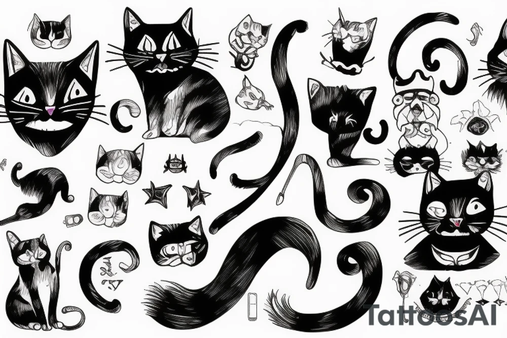 cat horror tattoo idea