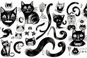 cat horror tattoo idea