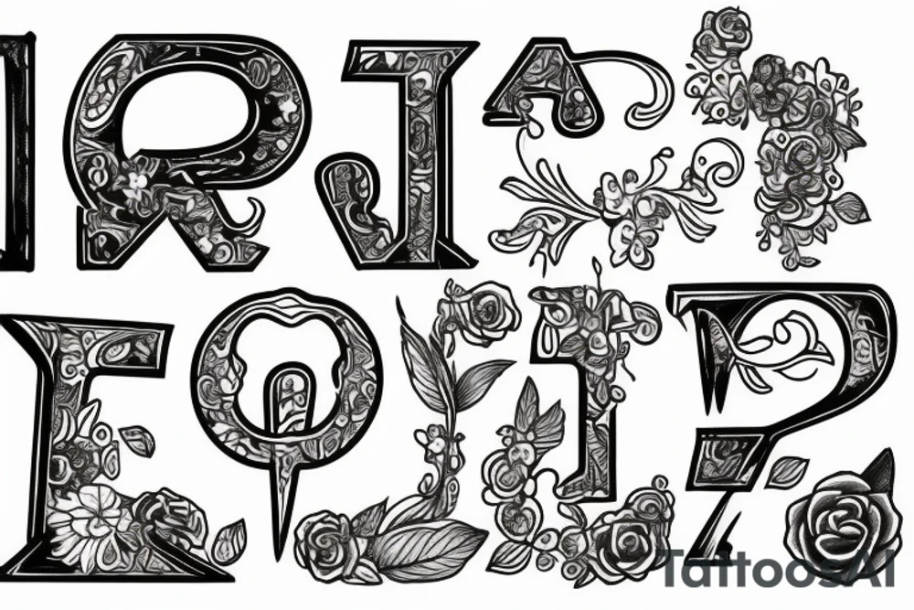two letters F and J tattoo idea
