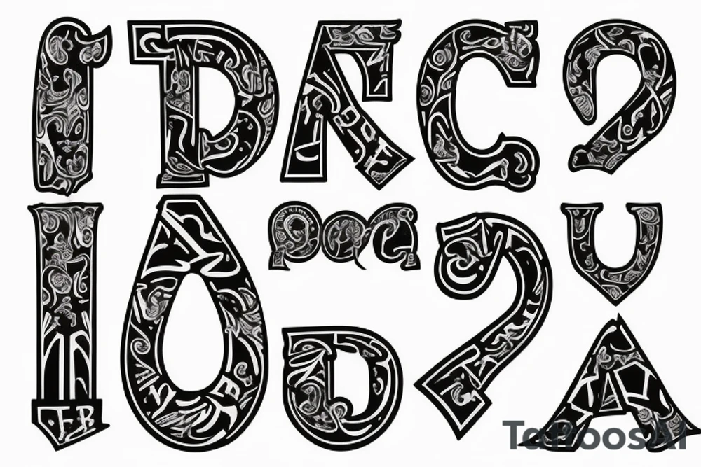 two letters F and J tattoo idea
