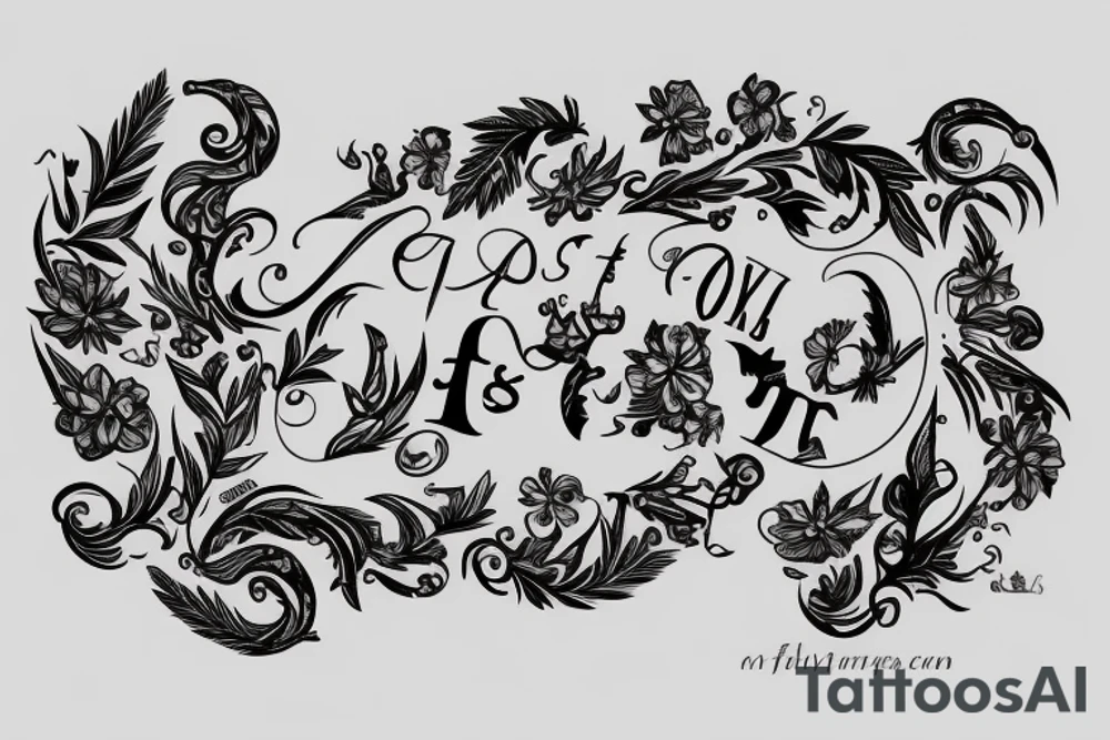 letters F and J combined into one tattoo idea