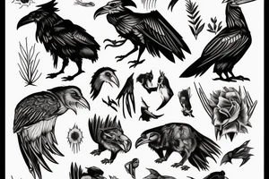 raven and coyote struggle for power tattoo idea