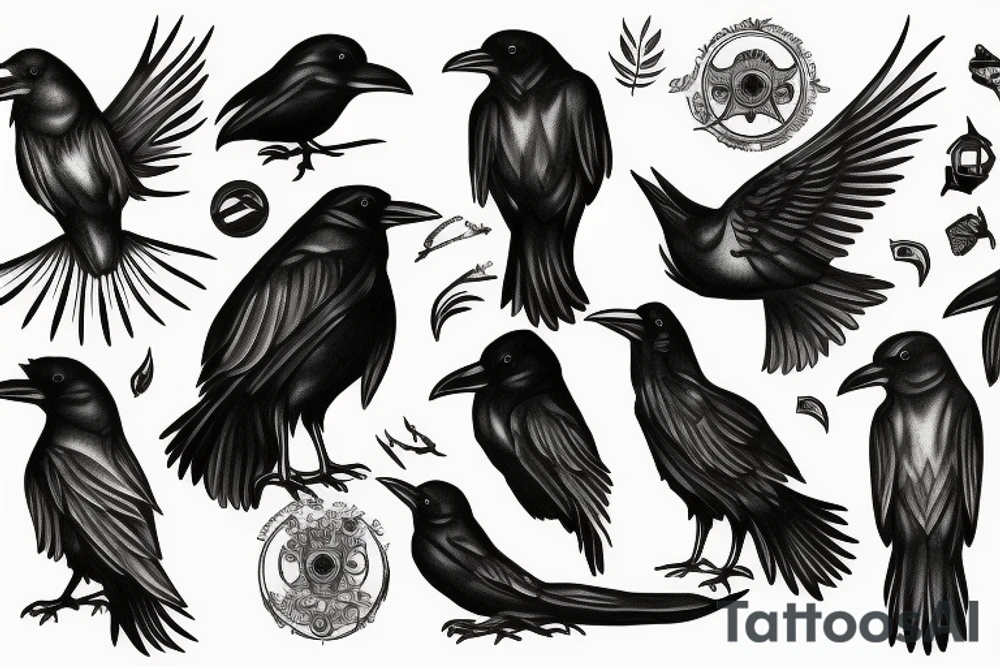 Wise raven tattoo idea