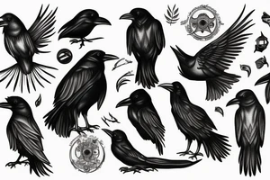 Wise raven tattoo idea