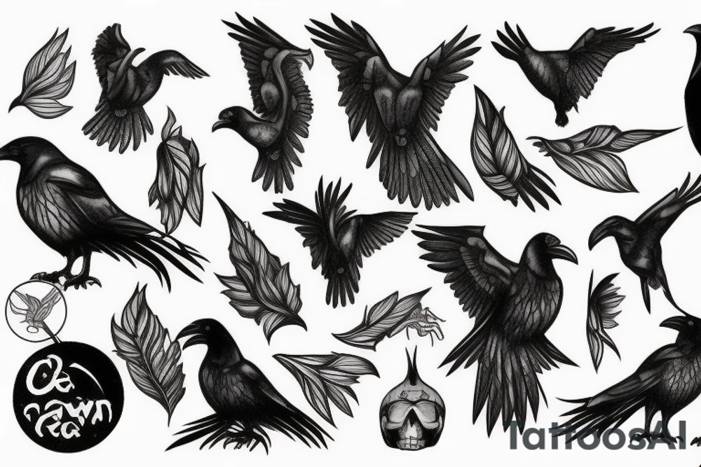 Wise raven tattoo idea