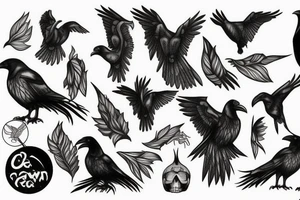 Wise raven tattoo idea