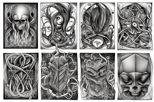 Roots are bounded by stone geometric monument tattoo idea