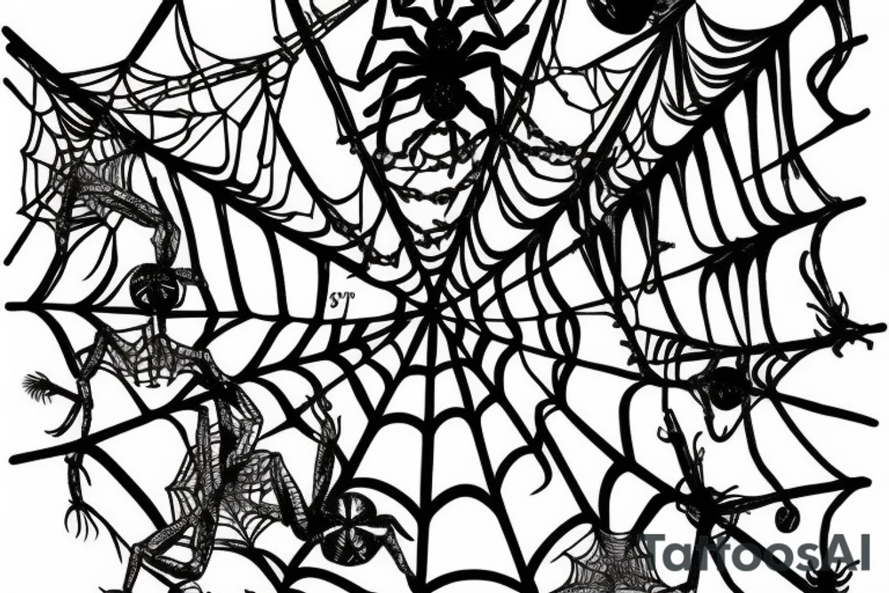 spider hanging from a web tattoo idea