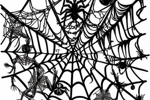 spider hanging from a web tattoo idea