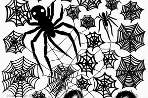 spider hanging from a web tattoo idea