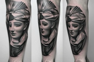 Greek Atlas Statue 3/4 leg sleeve tattoo idea