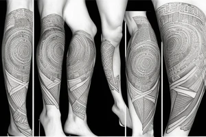 Greek Atlas Statue 3/4 leg sleeve tattoo idea